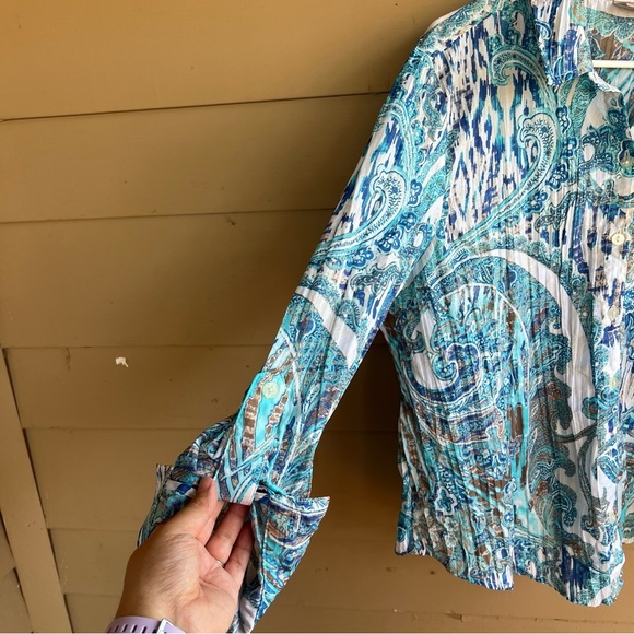 Chico's Boho Button Down Top - Size XL - Lightweight Hippie Peasant Casual - Picture 4 of 6